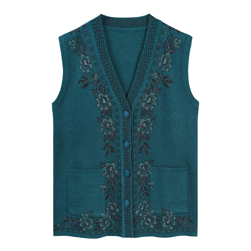 Spring Autumn Winter Women's Vest Sweater The Elderly Mother Wool Knitted Knit Cardigan Cashmere Sweaters Pockets Grandmother
Spring Autumn Winter Women's Vest Sweater The Elderly Mother Wool Knitted Knit Cardigan Cashmere Sweaters Pockets Grandmother