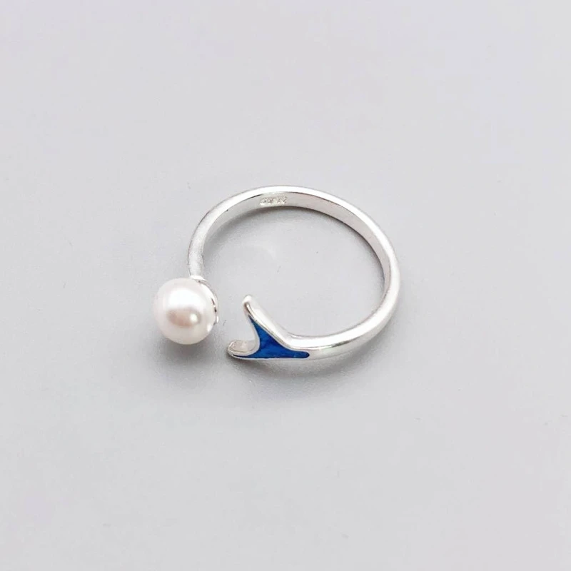 Literary Mermaid Pearl Fish Tail 925 Sterling Silver Sweet Temperament Personality Fashion Female Resizable Opening Rings SRI155
Literary Mermaid Pearl Fish Tail 925 Sterling Silver Sweet Temperament Personality Fashion Female Resizable Opening Rings SRI155