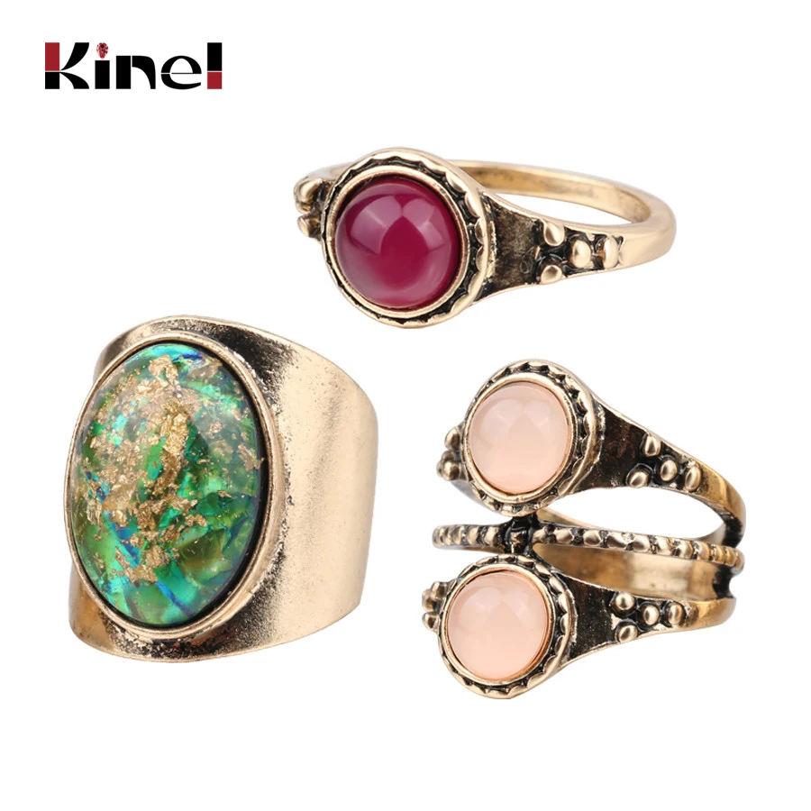 Kinel Unique Retro 3Pcs/lot Midi Ring Set Fashion Ancient Gold Dream Colorful Rings For Women Turkish Jewelry Gifts
Kinel Unique Retro 3Pcs/lot Midi Ring Set Fashion Ancient Gold Dream Colorful Rings For Women Turkish Jewelry Gifts