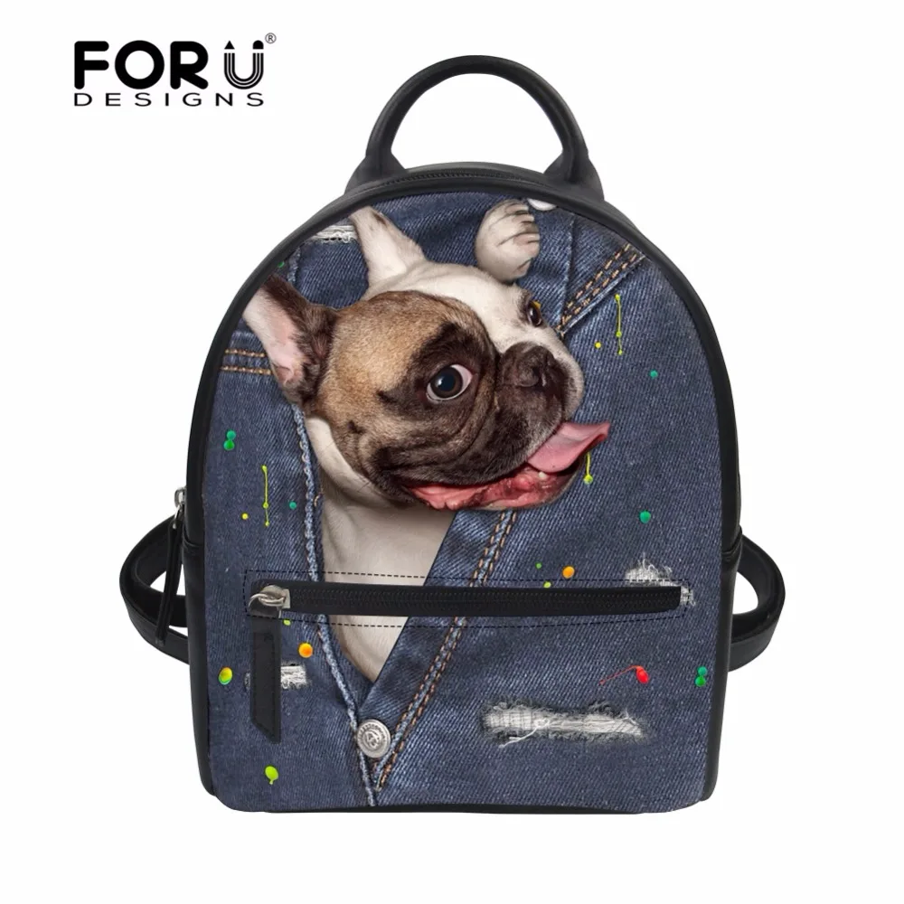 FORUDESIGNS French Bulldog Printed Fashion Women Backpack 3D Cute Denim Animal Cat Small School Girls Small Backpacks Schoolbags
FORUDESIGNS French Bulldog Printed Fashion Women Backpack 3D Cute Denim Animal Cat Small School Girls Small Backpacks Schoolbags