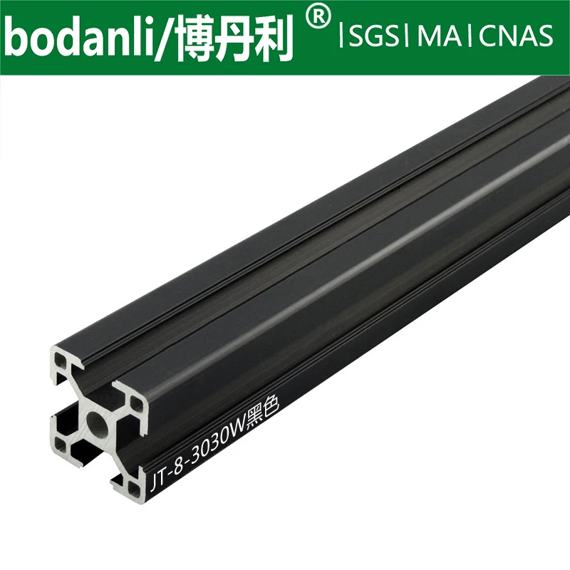BoDanLi black European standard industrial extruded anodizing aluminum profile 3030W 6063 T5
BoDanLi black European standard industrial extruded anodizing aluminum profile 3030W 6063 T5