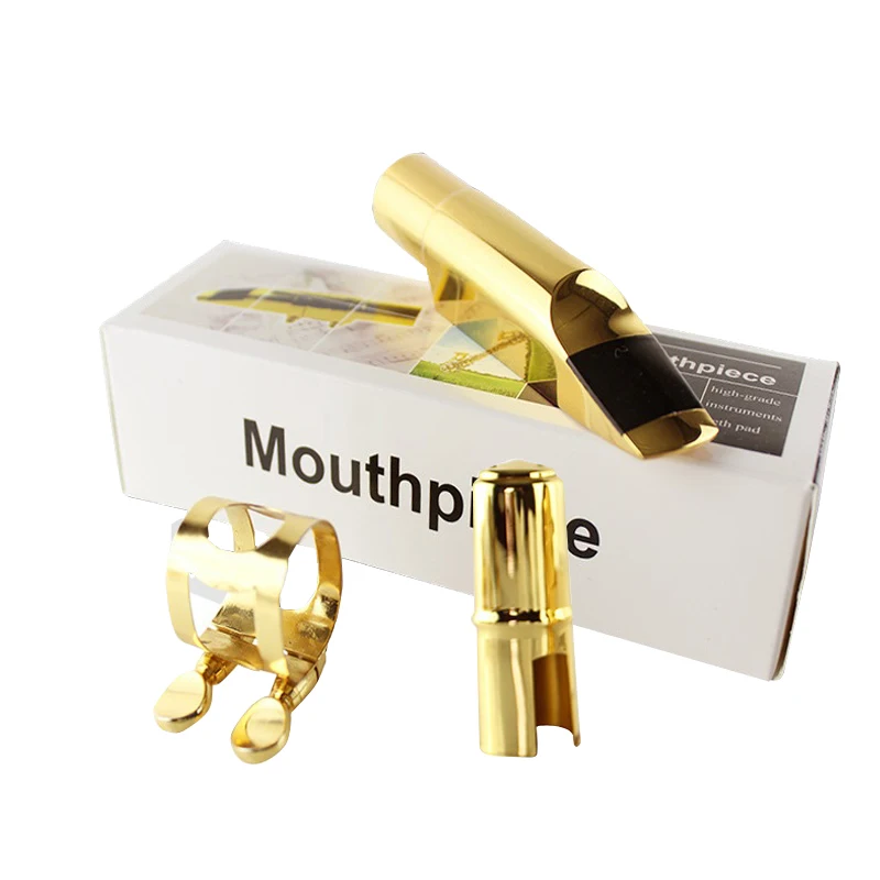 Brass Soprano & Tenor Sax Saxophone Mouthpiece Flat with Cap Metal Buckle Gold Suitable for novice & professional saxophonists
Brass Soprano & Tenor Sax Saxophone Mouthpiece Flat with Cap Metal Buckle Gold Suitable for novice & professional saxophonists