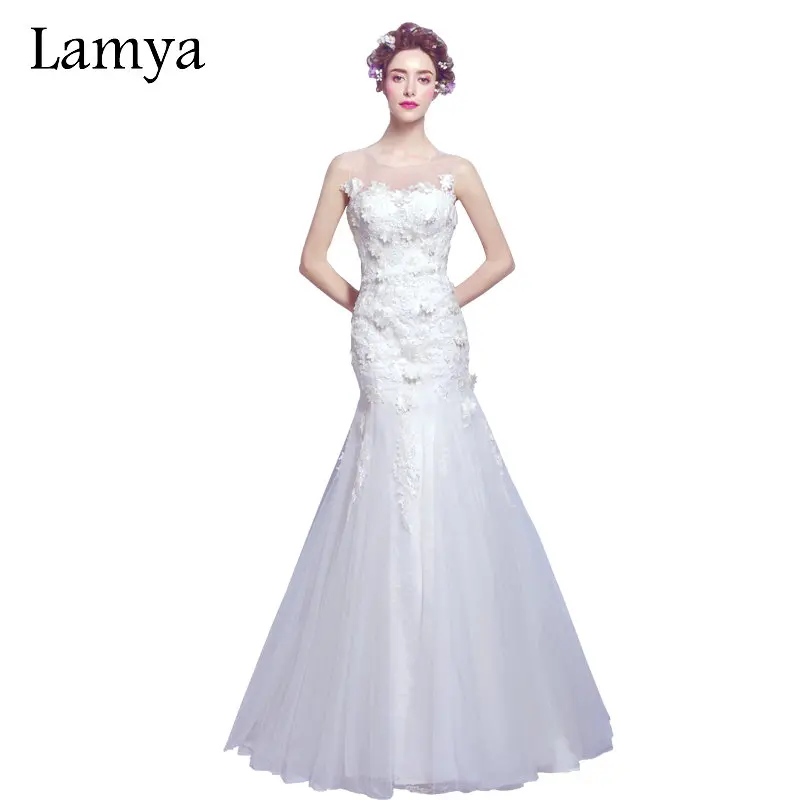 LAMYA Tulle Mermaid Wedding Dresses Court Train Flowers Bridal Gown robe de mariee wedding gowns 2019 vestidos de noche
LAMYA Tulle Mermaid Wedding Dresses Court Train Flowers Bridal Gown robe de mariee wedding gowns 2019 vestidos de noche