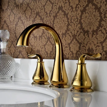Full copper imitation of European classical double three-hole split hot and cold taps basin carved gold-plated factory outlets
Full copper imitation of European classical double three-hole split hot and cold taps basin carved gold-plated factory outlets