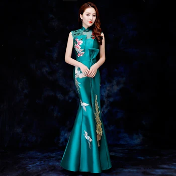Embroidery Flower&birds Asymmetrical Strapless Women Chinese Dress With Big Ribbon Appliques Golden Tassel Evening Party Gown
Embroidery Flower&birds Asymmetrical Strapless Women Chinese Dress With Big Ribbon Appliques Golden Tassel Evening Party Gown
