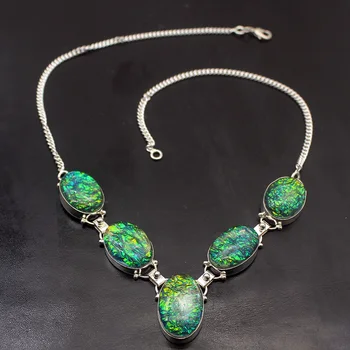Hermosa Gorgeous Green Dichroic Glass Silver Color Charms Necklace Chain 19.5 Inch Women Prom Dresses A05
Hermosa Gorgeous Green Dichroic Glass Silver Color Charms Necklace Chain 19.5 Inch Women Prom Dresses A05