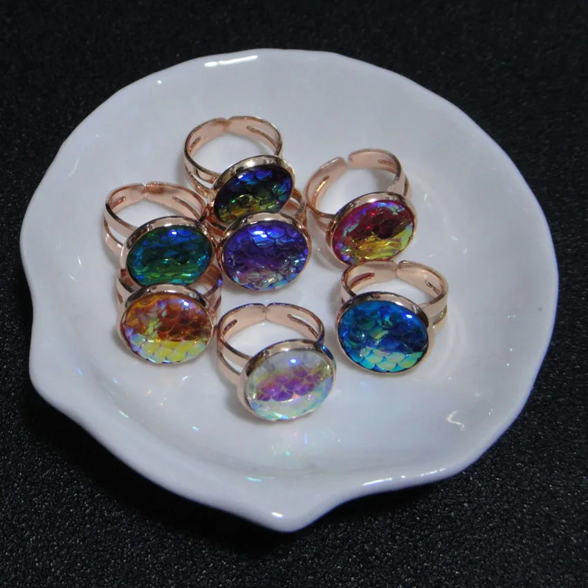 Rose Golden Plating Mermaid Scale Rings For Child Baby Gift-Mix Color Mermaid Scale Ring Small Size 15mm Mermaid Gifts
Rose Golden Plating Mermaid Scale Rings For Child Baby Gift-Mix Color Mermaid Scale Ring Small Size 15mm Mermaid Gifts