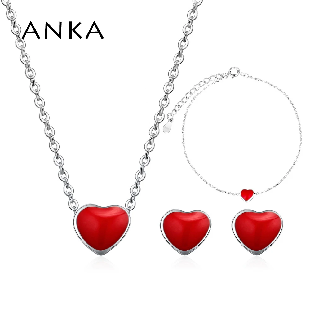 ANKA Rhodium Color Red Heart Necklaces Pendants Set Simple Choker Bracelet And Heart Earrings Jewelry For Women Girl #132911
ANKA Rhodium Color Red Heart Necklaces Pendants Set Simple Choker Bracelet And Heart Earrings Jewelry For Women Girl #132911