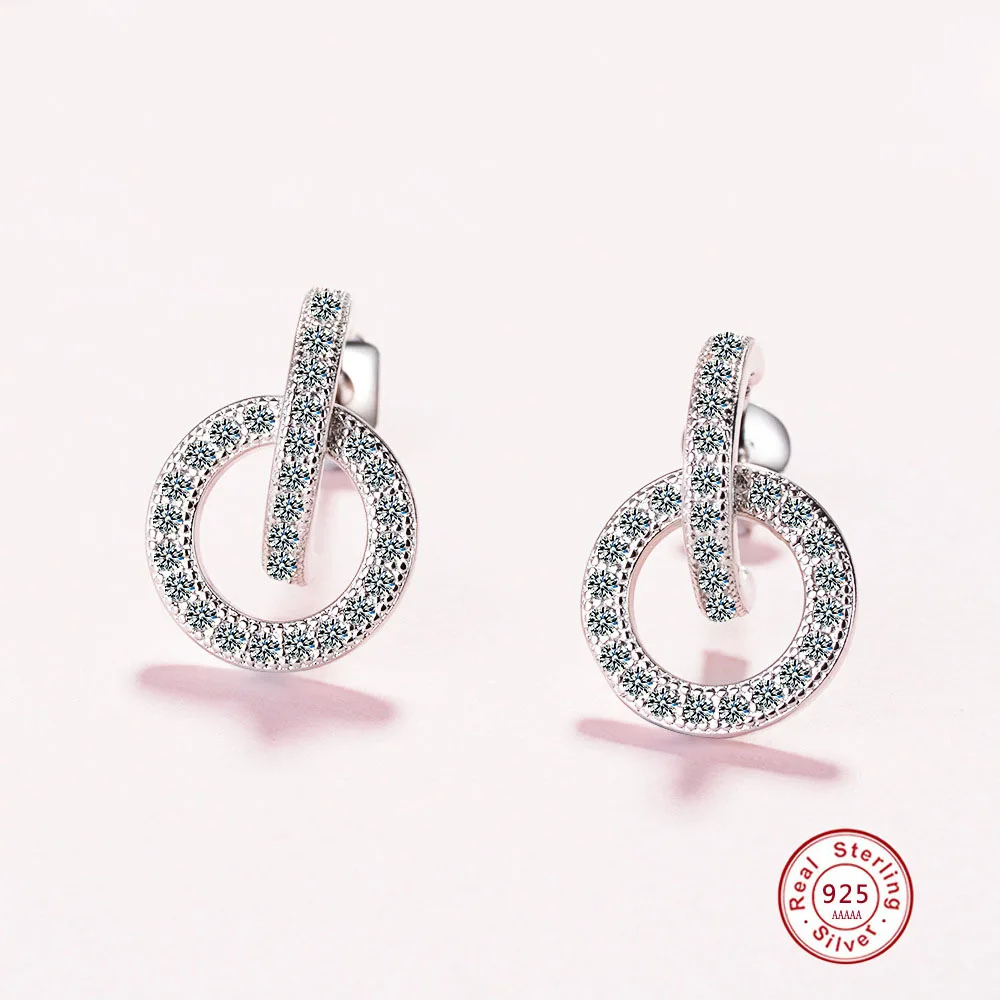 Solid 925 Sterling Silver CZ Stud Earrings For Women Jewelry Classic Double Circle Earrings Cubic Zircon Ear Piercing
Solid 925 Sterling Silver CZ Stud Earrings For Women Jewelry Classic Double Circle Earrings Cubic Zircon Ear Piercing