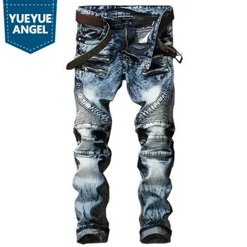 New Fashion High Street Mens Biker Jeans Pants Slim Fit Pleated Motorcycle Denim Trousers Multi Zippers Straight Moto Pants
New Fashion High Street Mens Biker Jeans Pants Slim Fit Pleated Motorcycle Denim Trousers Multi Zippers Straight Moto Pants