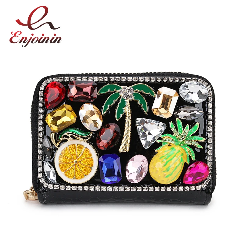 Luxury Diamond Fruit Flower Red Lips Pu Women Purse Card Holder Purse Leather Zip Wallet Coin Card Holder Card Female Clutch Bag
Luxury Diamond Fruit Flower Red Lips Pu Women Purse Card Holder Purse Leather Zip Wallet Coin Card Holder Card Female Clutch Bag