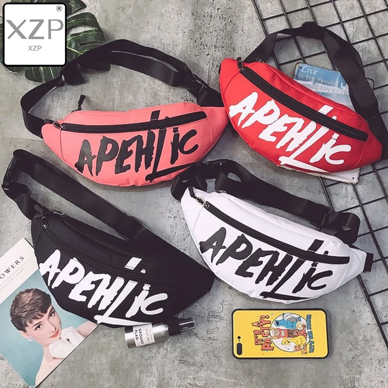 Модная женская крутая поясная сумка XZP в стиле хип-хоп с буквенным принтом