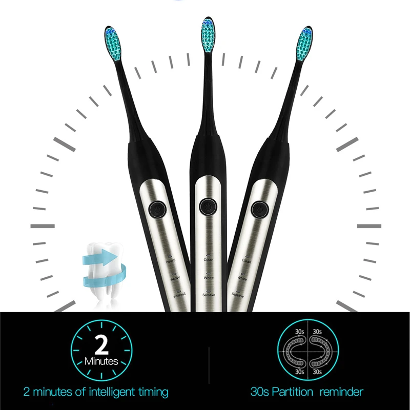 4 Modes Sonic Electric Toothbrush Rechargeable Smart Timer Teeth Whitening Tooth Brush with 3 Replacement Heads Oral Hygiene PJ
4 Modes Sonic Electric Toothbrush Rechargeable Smart Timer Teeth Whitening Tooth Brush with 3 Replacement Heads Oral Hygiene PJ