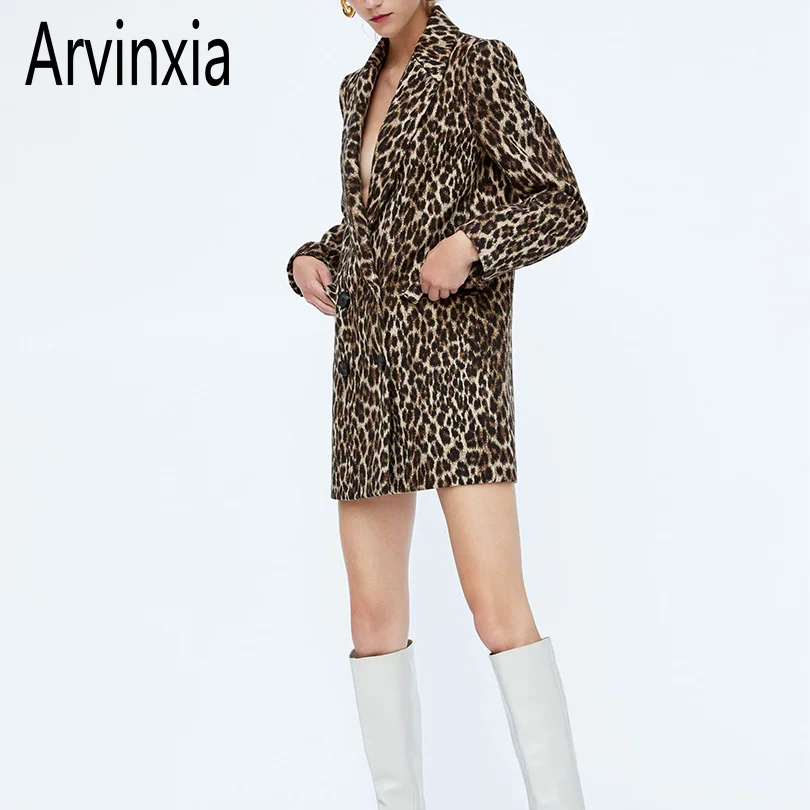 Arvinxia ZA New Leopard Long Sleeves Woman Coats Sexy Double Breasted V Neck Women Outwear Fashion European thick Loose Fur Coat
Arvinxia ZA New Leopard Long Sleeves Woman Coats Sexy Double Breasted V Neck Women Outwear Fashion European thick Loose Fur Coat