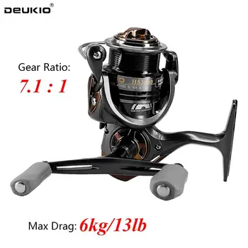 DEUKIO 5+1 Bearings 7.1:1 High Speed Ratio Spinning Squid Fishing Reel Metal Spool Left Right Hand Exchangeable
DEUKIO 5+1 Bearings 7.1:1 High Speed Ratio Spinning Squid Fishing Reel Metal Spool Left Right Hand Exchangeable