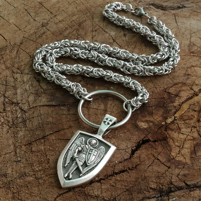 men necklace Archangel St.Michael Protect Me Saint Shield Protection Charm russian orhodox pendant knight Shield pendant
men necklace Archangel St.Michael Protect Me Saint Shield Protection Charm russian orhodox pendant knight Shield pendant