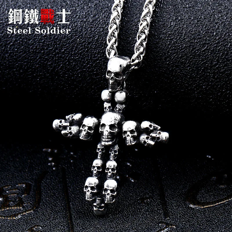 Steel soldier vintage skull viking cross pendant necklace for me 316l stainless steel punk rock jewelry
Steel soldier vintage skull viking cross pendant necklace for me 316l stainless steel punk rock jewelry