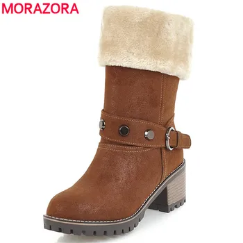 MORAZORA 2020 new arrival snow boots women keep warm round toe buckle winter ankle boots square heels platform shoes ladies
MORAZORA 2020 new arrival snow boots women keep warm round toe buckle winter ankle boots square heels platform shoes ladies