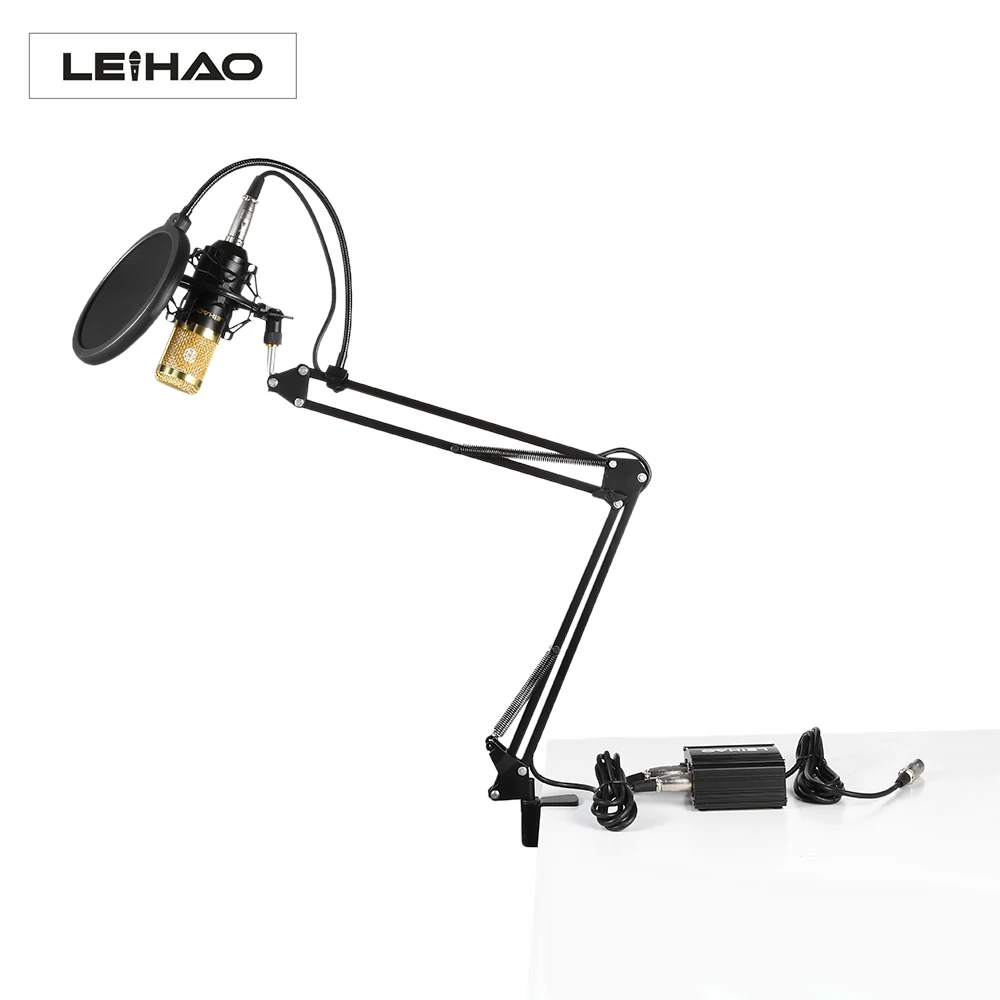 

Original LEIHAO BM-800 Professional Condenser Microphone Kit With Phantom Power Supply For Studio Broadcasting Recording