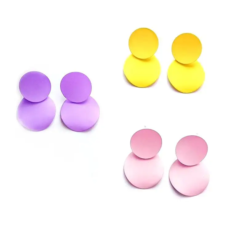 Purple Yellow Pink Double Round Wafer Dangle Earrings For Women Geometric Summer Colorful Drop Earings Femme Bijoux Wholesale
Purple Yellow Pink Double Round Wafer Dangle Earrings For Women Geometric Summer Colorful Drop Earings Femme Bijoux Wholesale