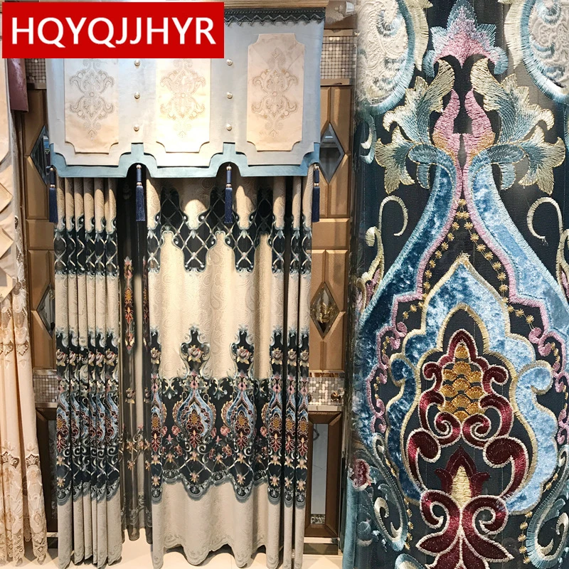 European royal aristocratic villa luxury embroidery floor curtains for Living Room with Upscale custom Voile Curtain for Bedroom
European royal aristocratic villa luxury embroidery floor curtains for Living Room with Upscale custom Voile Curtain for Bedroom