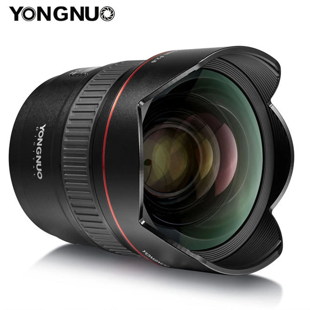 

Original YONGNUO YN14mm F2.8 Ultra-wide Angle Prime Lens YN14mm Auto Focus AF MF Metal Mount Lens for Canon 700D 80D 5D Mark III