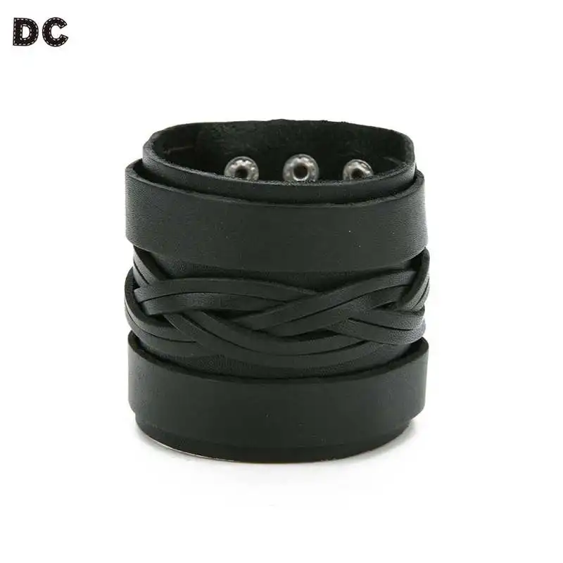 DC Men Leather Punk Wide Bracelets Fashion Charming Jewelry Wrist Trinkets Unique Men Bangles Party Wedding Valentine's Day Gift
DC Men Leather Punk Wide Bracelets Fashion Charming Jewelry Wrist Trinkets Unique Men Bangles Party Wedding Valentine's Day Gift