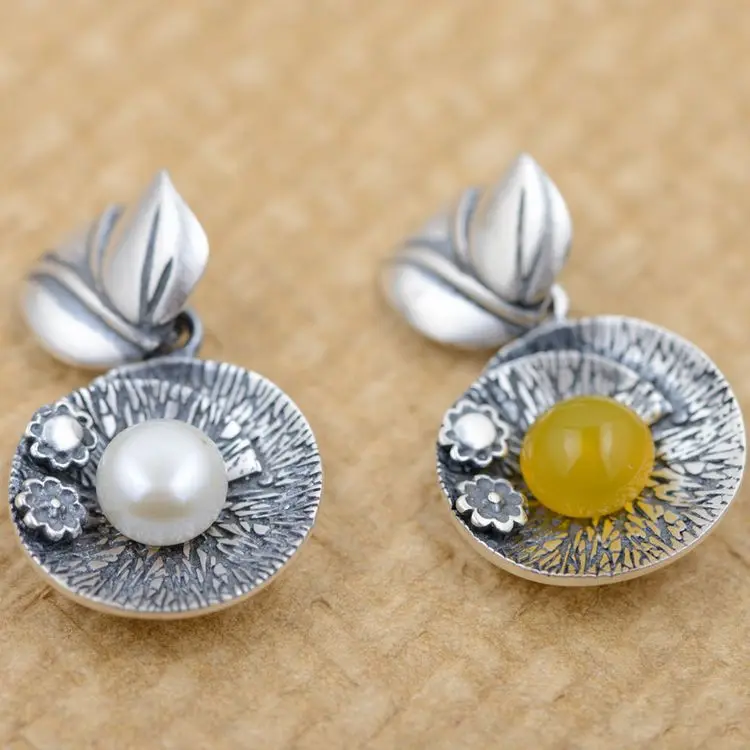 S990 fine silver inlaid pearl pendant chalcedony antique crafts exquisite female flowers
S990 fine silver inlaid pearl pendant chalcedony antique crafts exquisite female flowers
