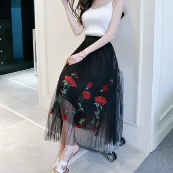 2020 Spring Summer Fashion elastic band waist rose flower emboridery long mesh skirts women high waist long lace mesh skirts
2020 Spring Summer Fashion elastic band waist rose flower emboridery long mesh skirts women high waist long lace mesh skirts