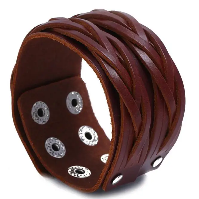 Fashion Men Wide Bracelet Braided Genuine Leather Charm Bangle Wrap Adjustable Weave Wristbands Punk Vintage Biker Women Jewelry
Fashion Men Wide Bracelet Braided Genuine Leather Charm Bangle Wrap Adjustable Weave Wristbands Punk Vintage Biker Women Jewelry