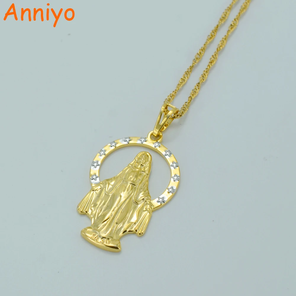 Anniyo Two Tone Virgin Mary Necklace,Blessed Virgin Pendant Gold Color Catholic Church Jewelry for Women/Men #016604
Anniyo Two Tone Virgin Mary Necklace,Blessed Virgin Pendant Gold Color Catholic Church Jewelry for Women/Men #016604