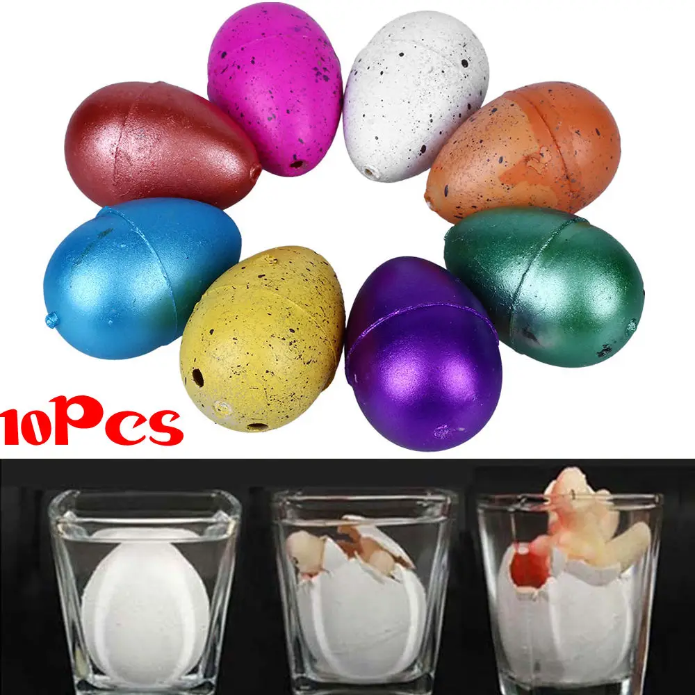 Newest 10pcs//set Kids Magic Funny Hatching Growing Dinosaur Eggs Educational Toy