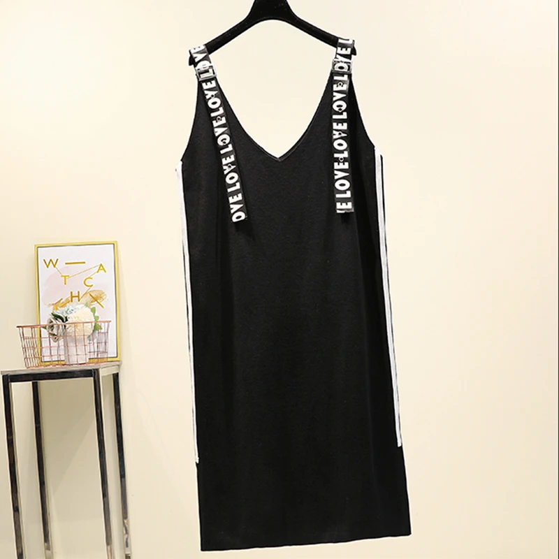 Womens Sweater Dress plus size Loose Sleeveless stripe Letter Dress Plus Size Casual Autumn Pullover
Womens Sweater Dress plus size Loose Sleeveless stripe Letter Dress Plus Size Casual Autumn Pullover