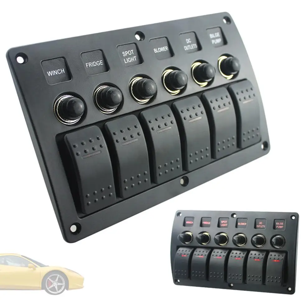 Plastic Panel Switch and Red Single Bar Switch Combination Panel with PCB and Overload Protector for Yacht / Ship / RV
Plastic Panel Switch and Red Single Bar Switch Combination Panel with PCB and Overload Protector for Yacht / Ship / RV