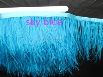 Wholesale beautiful ostrich feather cloth tape 10 yards sky blue dress dance decoration Mao Kuan 5-6 inches / 12 to 15 cm
Wholesale beautiful ostrich feather cloth tape 10 yards sky blue dress dance decoration Mao Kuan 5-6 inches / 12 to 15 cm