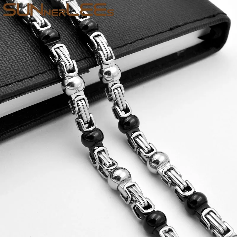 SUNNERLEES Fashion Jewelry Stainless Steel Necklace 7mm Silver Black Color Geometric Byzantine Link Chain For Mens Womens SC89 N
SUNNERLEES Fashion Jewelry Stainless Steel Necklace 7mm Silver Black Color Geometric Byzantine Link Chain For Mens Womens SC89 N