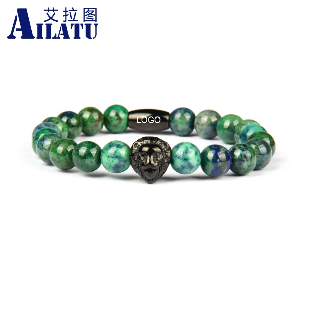 Ailatu Stainless Steel Lion Head Tube Back Bead Bracelet 8mm Natural Lapis Lazuli Phoenix Stone Laser Printing Logo Engrave
Ailatu Stainless Steel Lion Head Tube Back Bead Bracelet 8mm Natural Lapis Lazuli Phoenix Stone Laser Printing Logo Engrave