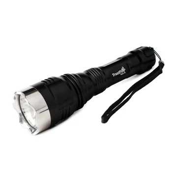 

TrustFire 168A-T6 Cree XM-L T6 5-Mode 900LM Memory White LED Flashlight w/ Strap - Black (1 x 18650)