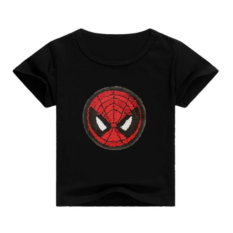 Boys Tee Shirt Summer Spiderman Captain Heart Flipped Sequin Boys Glitter T Shirt 3- 10 12 years Teens Kid Magic Discoloration
Boys Tee Shirt Summer Spiderman Captain Heart Flipped Sequin Boys Glitter T Shirt 3- 10 12 years Teens Kid Magic Discoloration