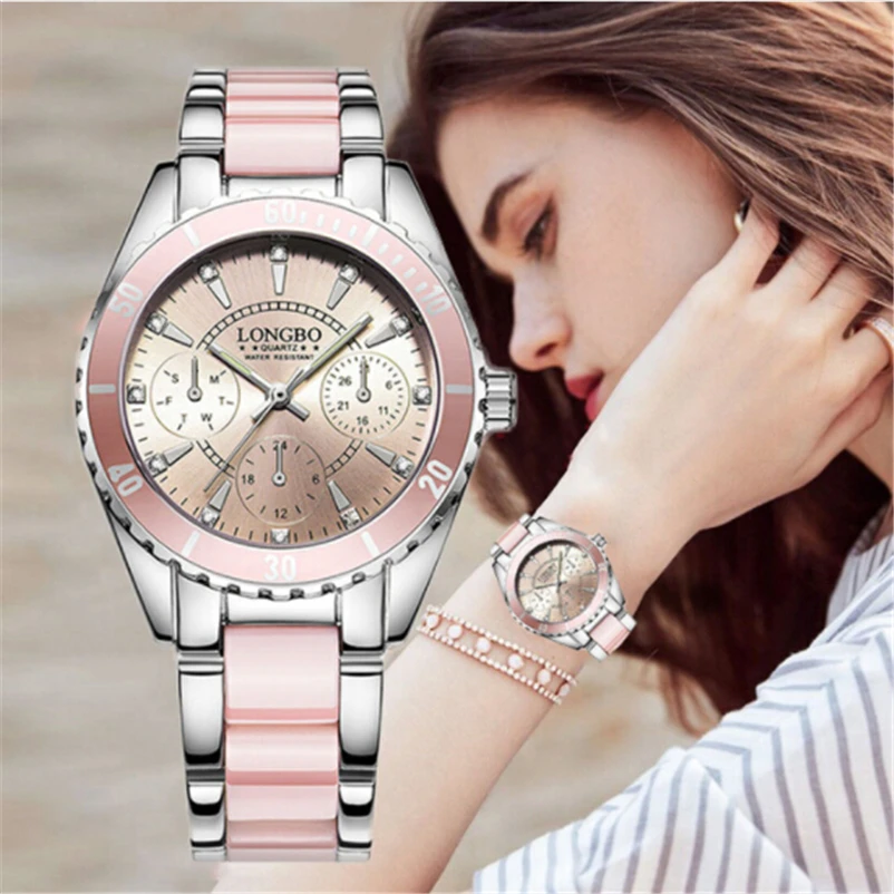 Luxury Women's Watches Ladies Fashion Watch Women Pink Ceramic And Alloy Bracelet Wristwatch Relogio Feminino bayan kol saati
Luxury Women's Watches Ladies Fashion Watch Women Pink Ceramic And Alloy Bracelet Wristwatch Relogio Feminino bayan kol saati
