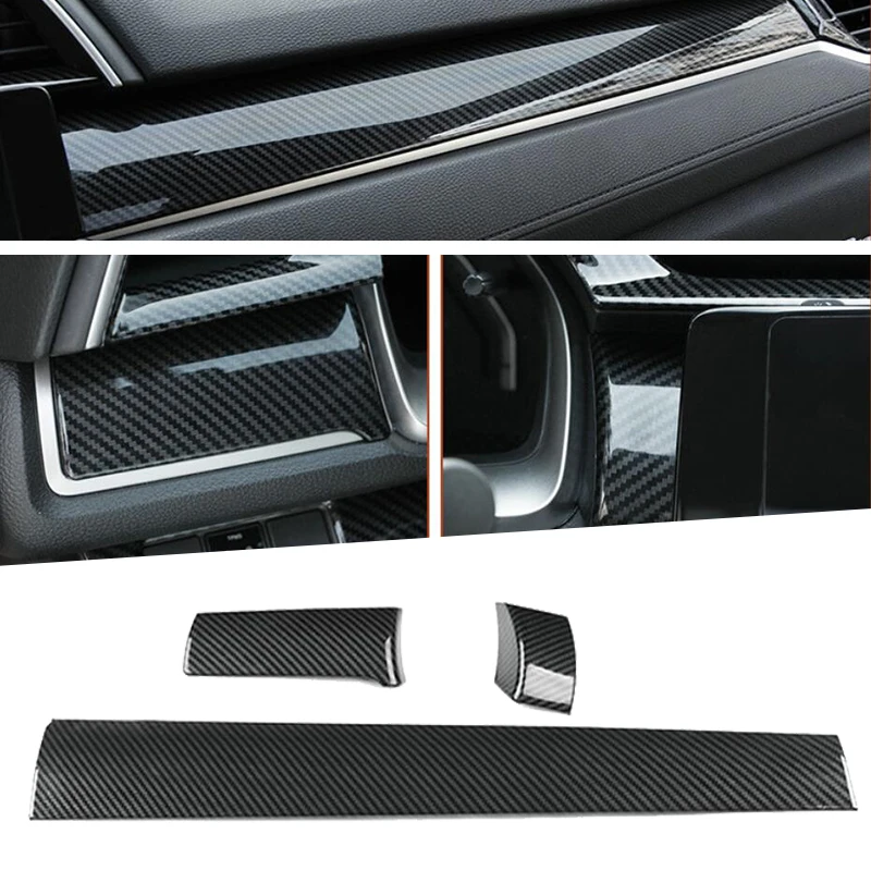Carbon Fiber Interior Mouldings Front Dashboard Central Console Cover Trim Sticker For Honda Civic 10th 2016 2017
Carbon Fiber Interior Mouldings Front Dashboard Central Console Cover Trim Sticker For Honda Civic 10th 2016 2017