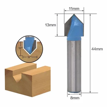Router Bit 8mm Shank V Type Slotting Cutter Bit Machinery Woodworking Milling Cutter For Wood HT24
Router Bit 8mm Shank V Type Slotting Cutter Bit Machinery Woodworking Milling Cutter For Wood HT24