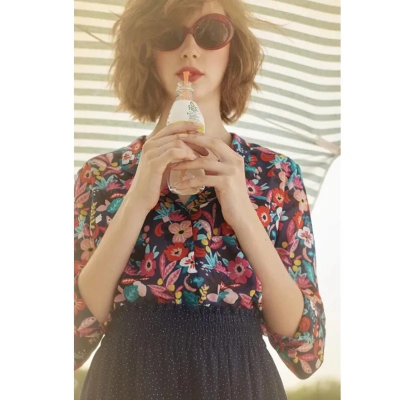 Women Long Sleeve Turn Down Collar Floral and Leaf Print Sweet Fresh Colourful Blouse Chemise Shirt
Women Long Sleeve Turn Down Collar Floral and Leaf Print Sweet Fresh Colourful Blouse Chemise Shirt