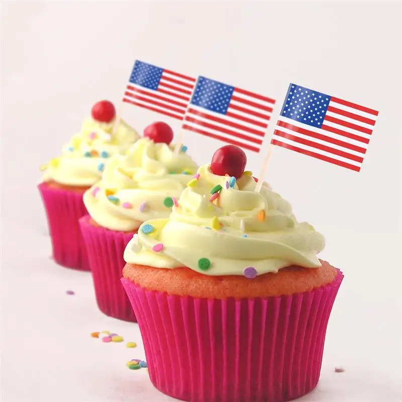 Description Picture 6 of item100pcs US Flag Picks American Flag Food Toothpicks Party Accessory