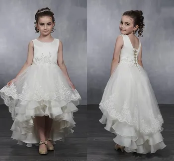Lovely High Low Princess Dress with Beading Jewel Neck Customized Flower Girl Dress with Lace Appliques Crystals Ruffle Lace Up
Lovely High Low Princess Dress with Beading Jewel Neck Customized Flower Girl Dress with Lace Appliques Crystals Ruffle Lace Up