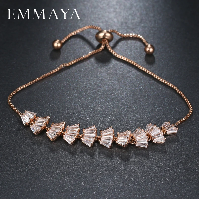 EMMAYA Prong Setting Cubic Zirconia Crystal CZ Zircon Rose Gold Color Adjustable Bracelets for Women Wedding Jewelry
EMMAYA Prong Setting Cubic Zirconia Crystal CZ Zircon Rose Gold Color Adjustable Bracelets for Women Wedding Jewelry