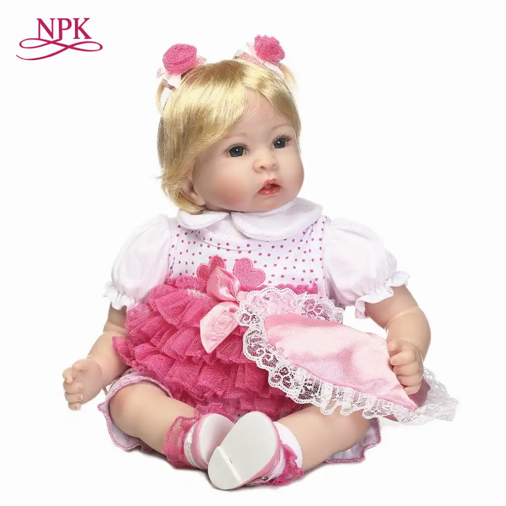 npk 50cm baby doll soft cloth body silicone vinyl adorable life