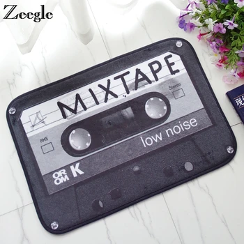 Zeegle Tape Printed Doormat Outdoor Entrance Mats Flannel Bedroom Rugs Anti-slip Kitchen Floor Mats Absorbent Mat For Bathroom