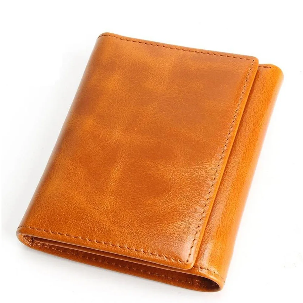 New RFID Blocking Oil Wax Leather Women Short Wallet Tri-fold Mini Small Purse with Zipper Coin Pocket Waxed Cowhide Card Hold
New RFID Blocking Oil Wax Leather Women Short Wallet Tri-fold Mini Small Purse with Zipper Coin Pocket Waxed Cowhide Card Hold