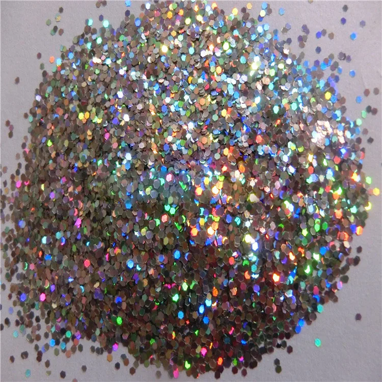 

1mm(1/24")Holographic Laser Silver Color Glitter Hexagon Paillette Spangle Shape for Nail Art Decoration&Glitter Craft